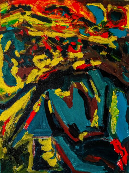 제목이 "Abstract VII"인 미술작품 Delena로, 원작, 아크릴 나무 들것 프레임에 장착됨