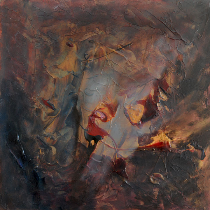 Painting titled "abstrac3" by Delia Avram, Original Artwork, Acrylic
