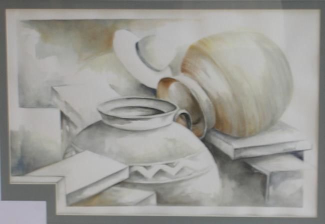 Pintura titulada "Entre vasijas" por Delia Velekson, Obra de arte original, Oleo