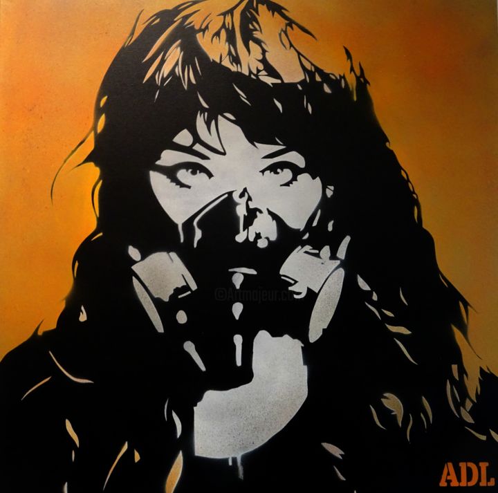 Peinture intitulée "MANIF toxic" par Adl, Œuvre d'art originale, Bombe aérosol