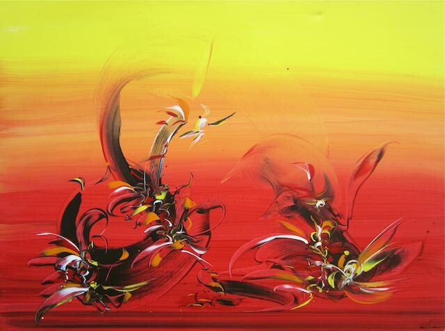 Painting titled "Flamenco" by Delphine Bernard, Original Artwork