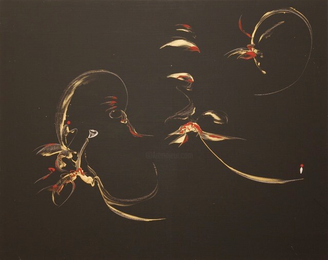 Painting titled "StarCruise" by Delphine Bernard, Original Artwork