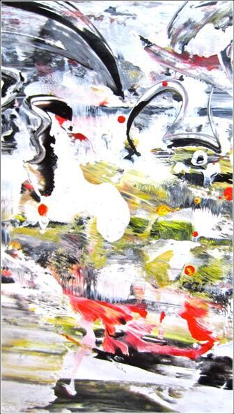 Painting titled "Abstract 08" by Delphine Bernard, Original Artwork