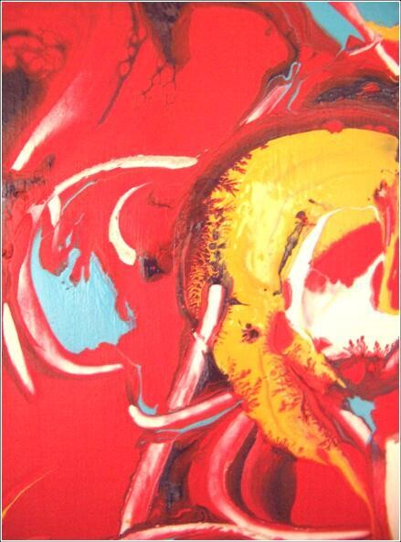 Painting titled "Red 03" by Delphine Bernard, Original Artwork