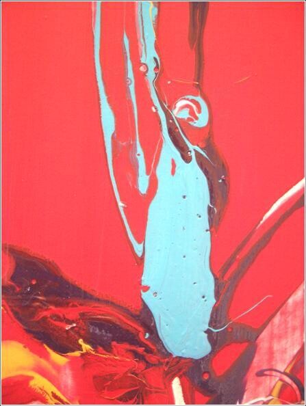 Painting titled "Red 07" by Delphine Bernard, Original Artwork