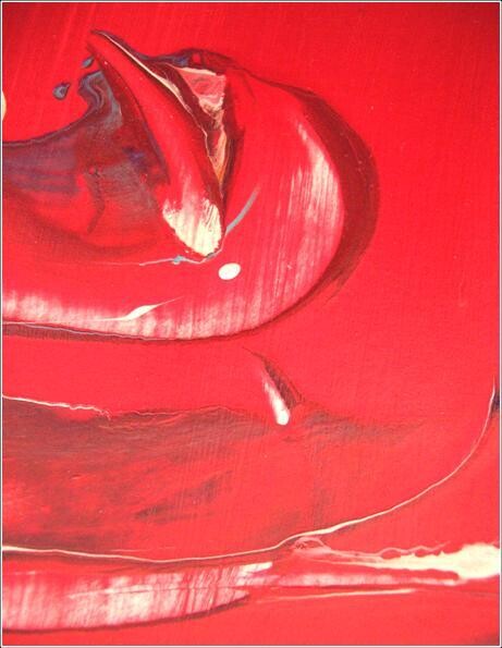 Painting titled "Red 11" by Delphine Bernard, Original Artwork