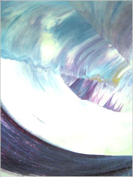 Painting titled "Wave 06" by Delphine Bernard, Original Artwork