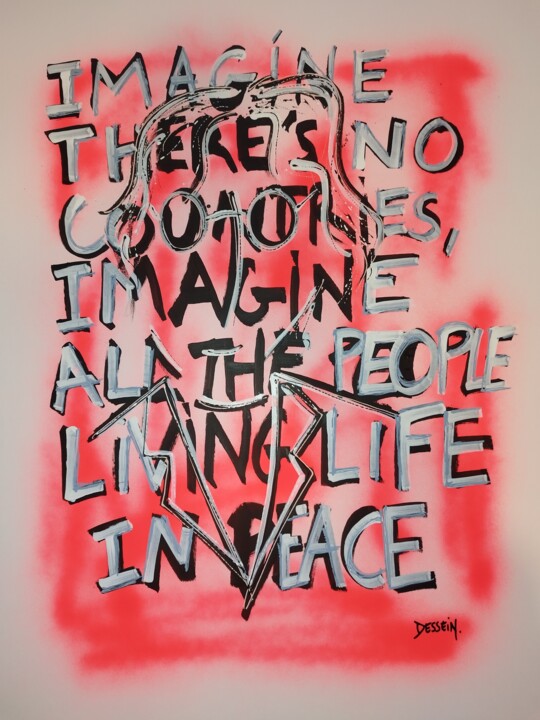 Peinture intitulée "Imagine..." par Delphine Dessein, Œuvre d'art originale, Acrylique