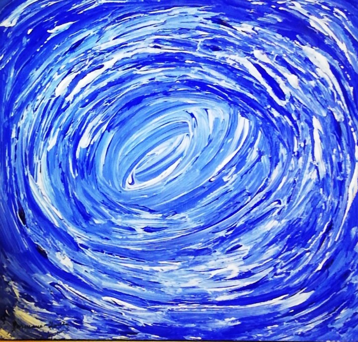 Painting titled "Interstellaire" by Delphine Joséphine, Original Artwork, Gouache