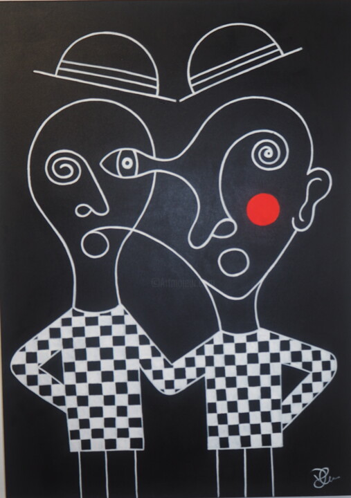 Ζωγραφική με τίτλο "homo" από Delphine Schuwer, Αυθεντικά έργα τέχνης, Ακρυλικό