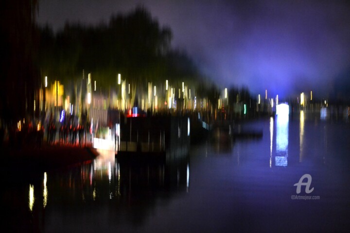 Fotografia intitolato "les berges" da Delphine Vigoureux, Opera d'arte originale, Light Painting