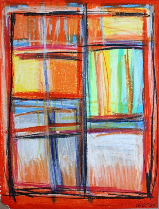 Architecture 10 Fenetre Orange Jpg Dessin Par Delphine Mabed Artmajeur