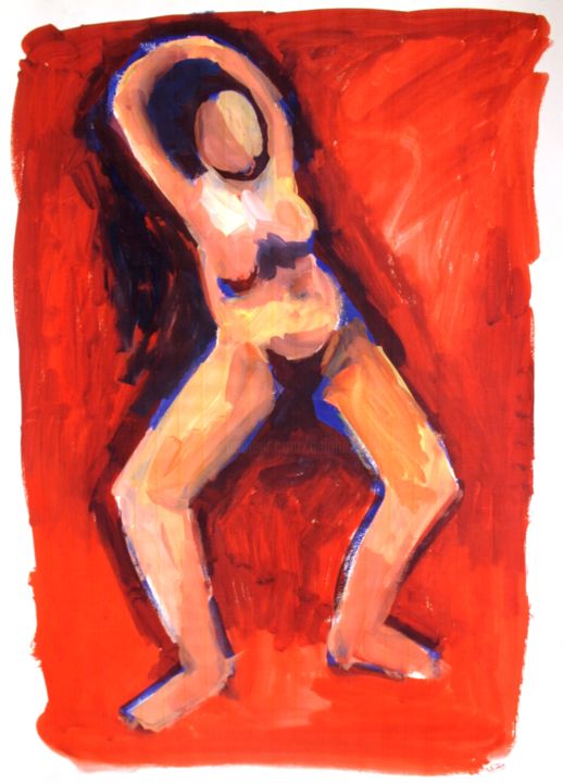 Painting titled "la danse-3.jpg" by Delphine Mabed, Original Artwork, Gouache