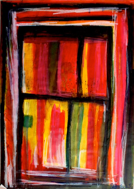 Painting titled "Architecture 23- Fe…" by Delphine Mabed, Original Artwork, Acrylic