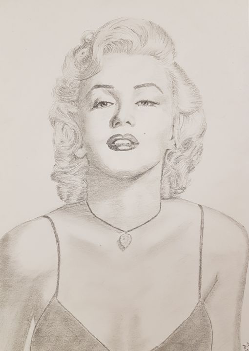 Drawing titled "Marilyn Monroe.jpg" by Delphine Duprat, Original Artwork, Graphite