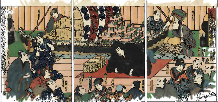 Arts numériques intitulée "Toyokuni III - Au t…" par Jamy Delpias, Œuvre d'art originale, Peinture numérique
