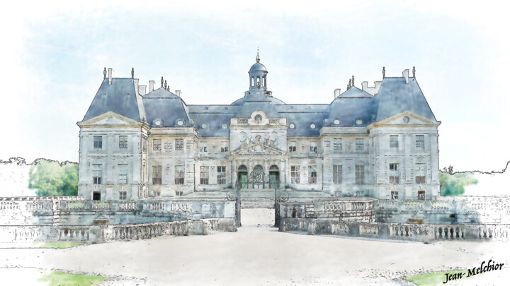 Artes digitais intitulada "Château de Vaux-Le-…" por Jamy Delpias, Obras de arte originais, Pintura digital