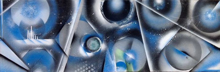 Painting titled "Blue space" by Mathieu Delprat, Original Artwork