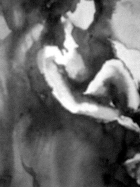Peinture intitulée "Mujer sentada (tint…" par Del Sol, Œuvre d'art originale