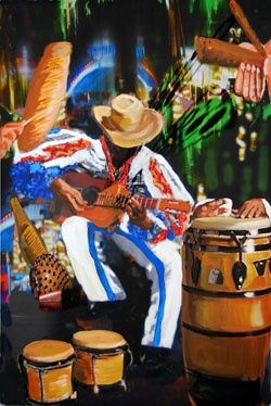 Painting titled "Figurativo-Musical" by Manuel  Antonio Del Toro, Original Artwork