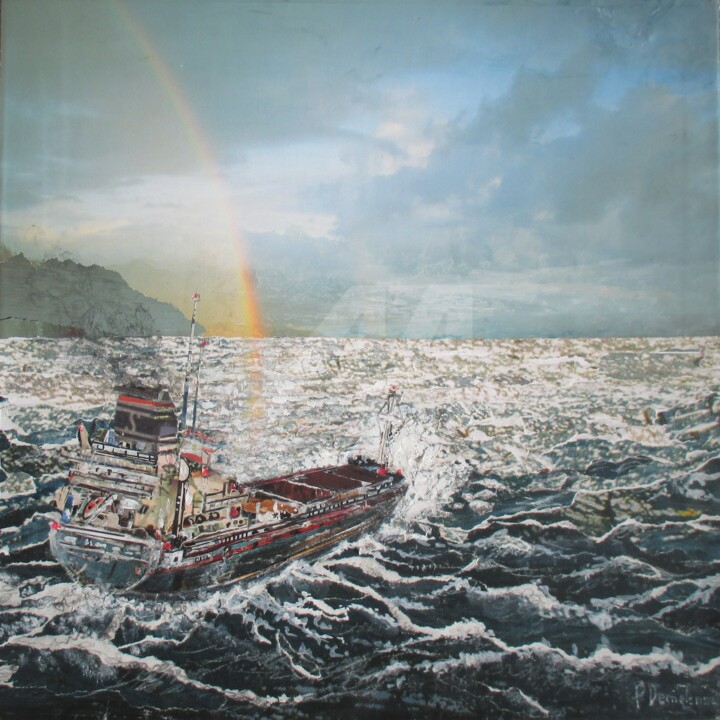 Colagens intitulada "F 1636" por Patrick Demelenne, Obras de arte originais, Colagens