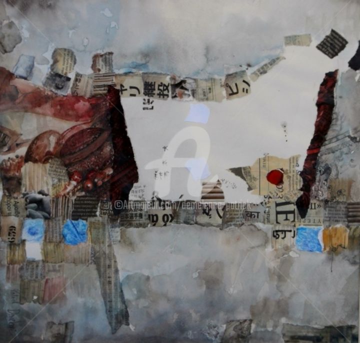 Collages intitulée "Silences" par Patrick Demelenne, Œuvre d'art originale, Collages