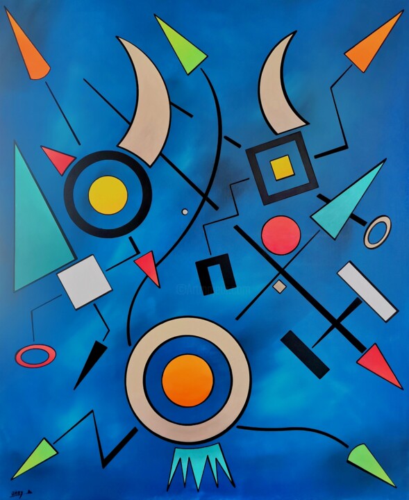 Painting titled "Java" by Rémy Demestre, Original Artwork, Acrylic Mounted on Wood Stretcher frame