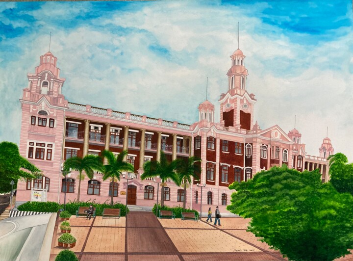Painting titled "香港大學 Hong Kong Univ…" by Demi Ng, Original Artwork, Watercolor
