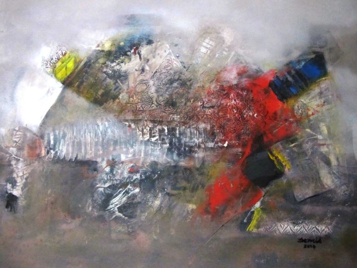 Ζωγραφική με τίτλο "Consécution" από Mohamed Demis, Αυθεντικά έργα τέχνης, Ακρυλικό
