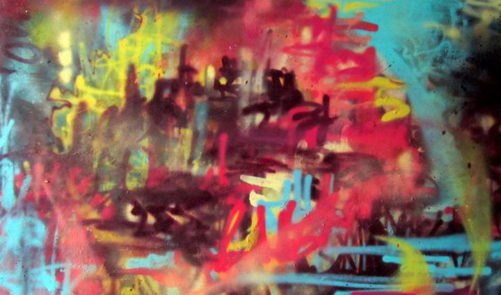 Painting titled "Urbain" by Abdeljalil, Original Artwork, Acrylic