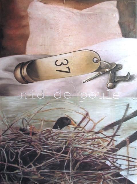 Painting titled "Nid de poule" by Nathalie Demongodin, Original Artwork, Oil