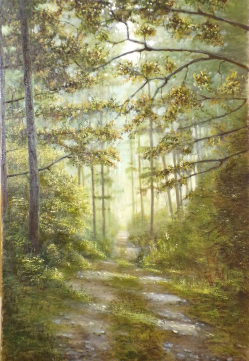 Peinture intitulée "Sur le chemin" par Philippe Demory, Œuvre d'art originale, Huile