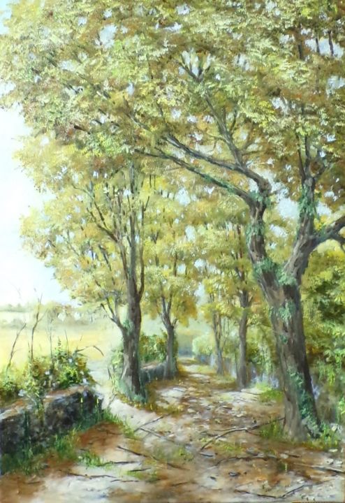 Malarstwo zatytułowany „" Chemin de la Ferr…” autorstwa Philippe Demory, Oryginalna praca, Olej