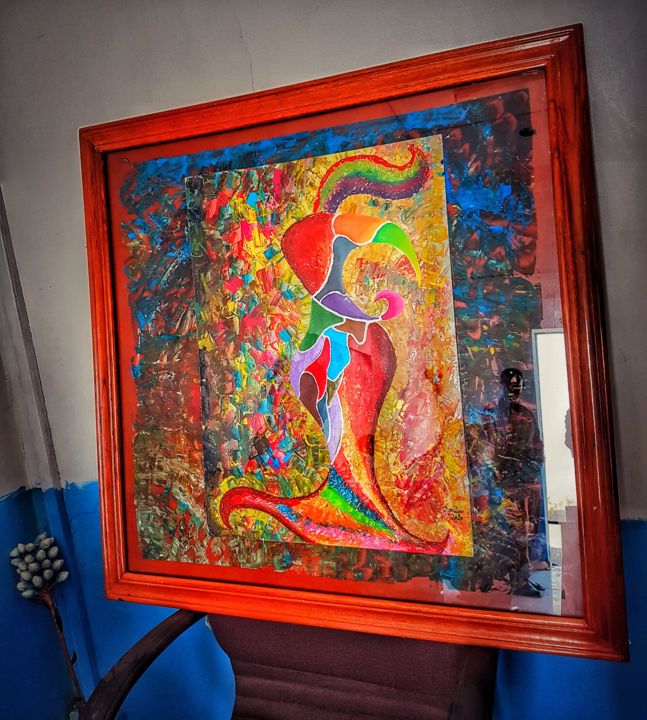 Malerei mit dem Titel "La joli" von Dem-Rama, Original-Kunstwerk, Acryl