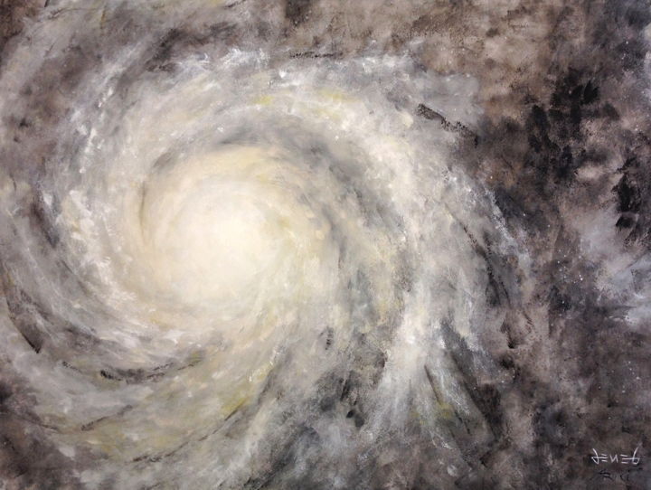 Painting titled "Galassia a spirale" by Deneb Arici, Original Artwork, Acrylic