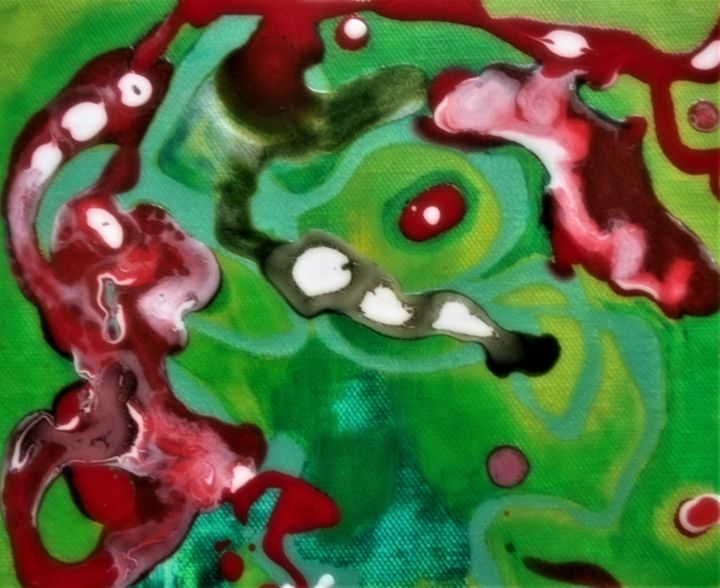 Painting titled "Amorphous chimera." by Dengiz Zolte, Original Art, Enamel
