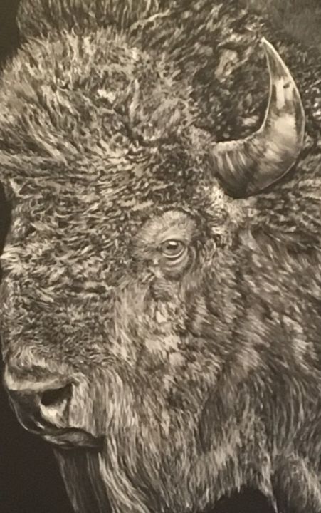 Pintura titulada "Bison" por Angelena Del Cielo, Obra de arte original