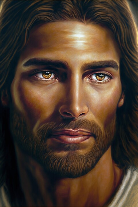 Arts numériques intitulée "Portrait of Jesus C…" par Denis Agati, Œuvre d'art originale, Travail numérique 2D