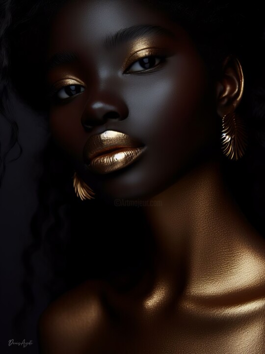 Digital Arts titled "Beautiful african a…" by Denis Agati, Original Artwork, AI generated image