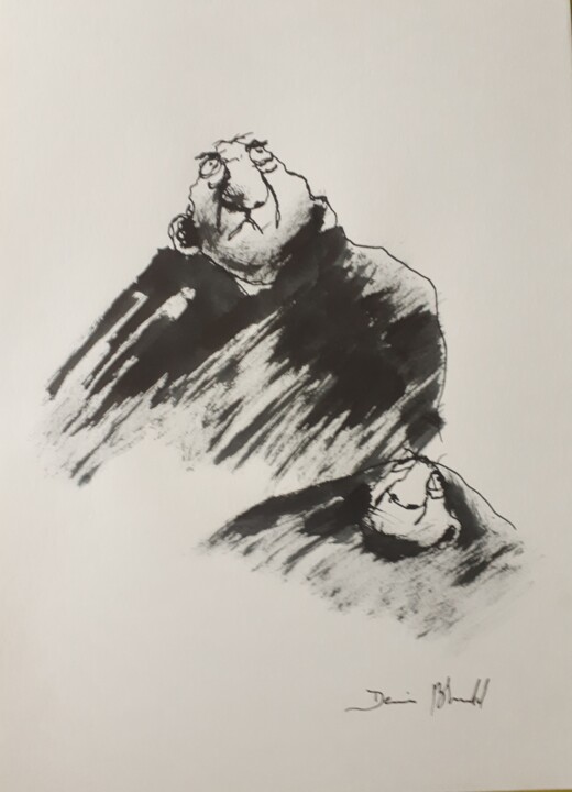 Disegno intitolato "Petit dessin n°1" da Denis Blondel, Opera d'arte originale, Inchiostro