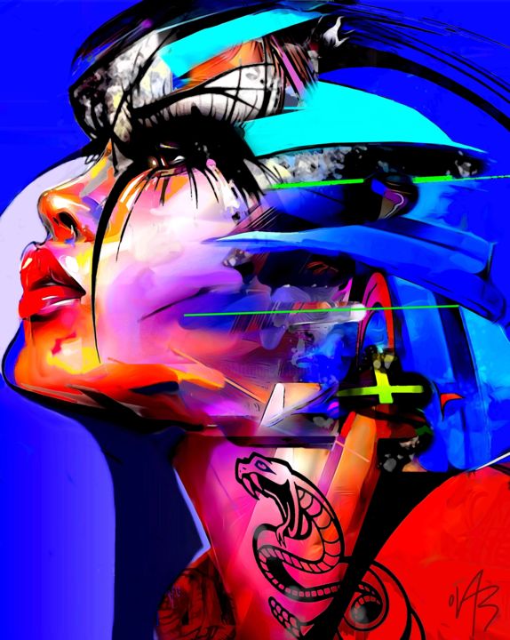 Digital Arts titled "" Solia " graffiti…" by Ovab.Art, Original Artwork, Digital Painting