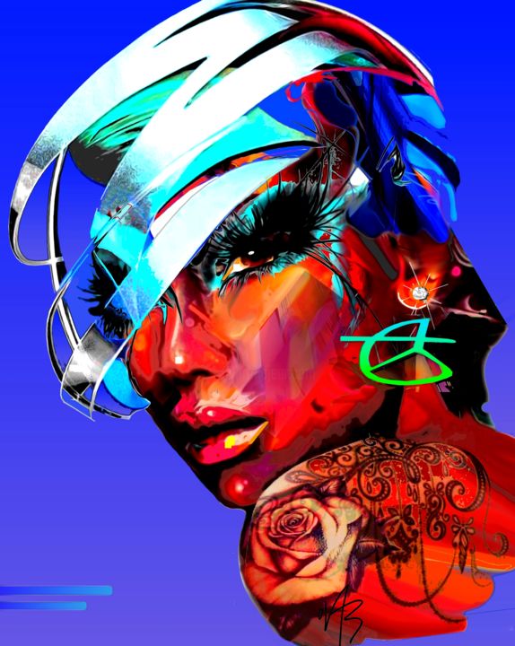 Digital Arts titled "" Liana " graffiti…" by Ovab.Art, Original Artwork, Digital Painting