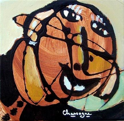 Pintura titulada "PORTRAIT 2" por Denis Chassagne, Obra de arte original