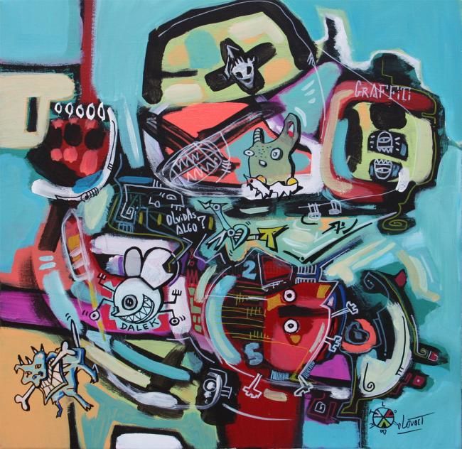 Pintura intitulada "graffiti" por Denis Chassagne, Obras de arte originais