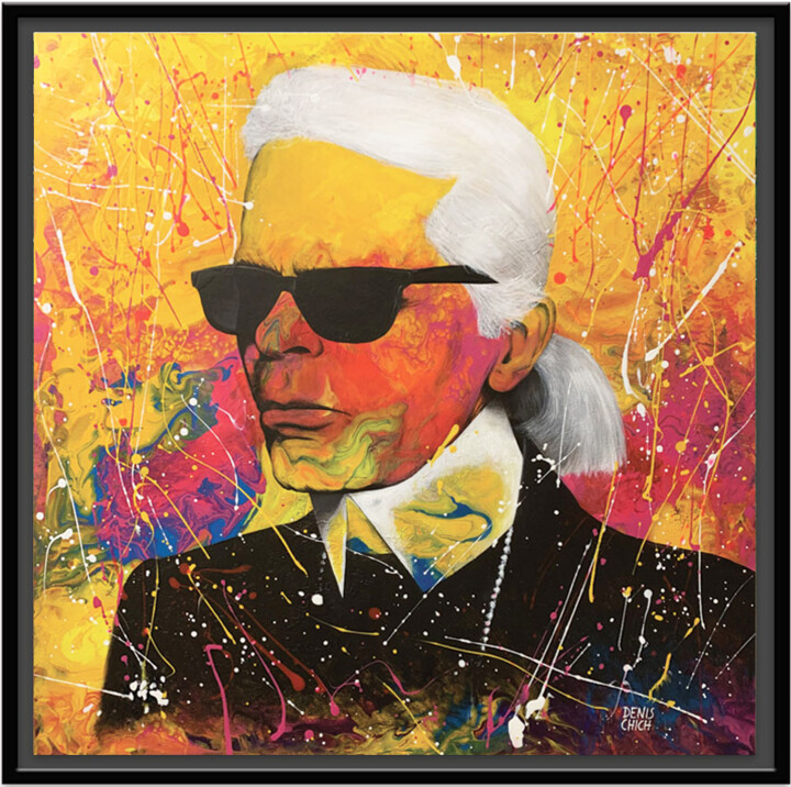 Painting titled "KARL FOR ADAM" by Denis Chich, Original Artwork, Acrylic Mounted on Wood Stretcher frame