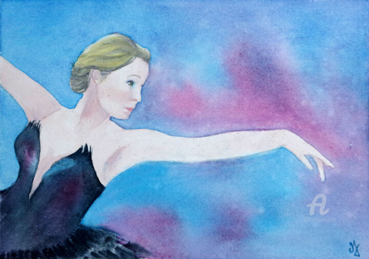 Pittura intitolato "La danseuse" da Emilie Denis, Opera d'arte originale, Acquarello