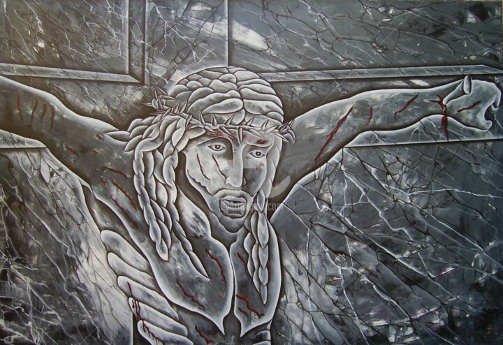 Peinture intitulée "El Christ #2nyss" par Denis Michel (2nyss), Œuvre d'art originale, Acrylique