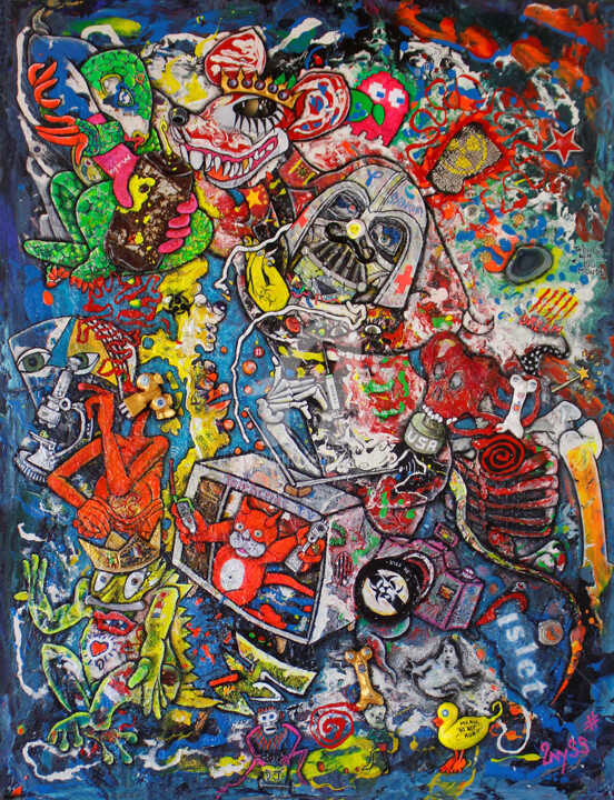 Картина под названием "GHOST CLUSTER" - Denis Michel (2nyss), Подлинное произведение искусства, Акрил