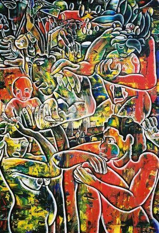 Malerei mit dem Titel "REGARD SUR  SOIE 2n…" von Denis Michel (2nyss), Original-Kunstwerk