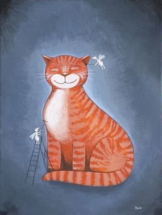 Pintura intitulada "cat" por Denis Panin, Obras de arte originais, Acrílico